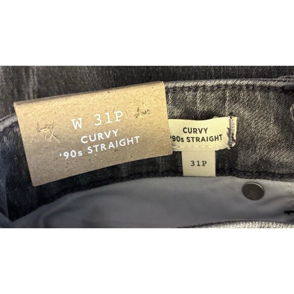 MADEWELL Curvy 90s Straight Jeans Women Petite 31P Gray Crossover Waist Denim - Picture 4 of 15